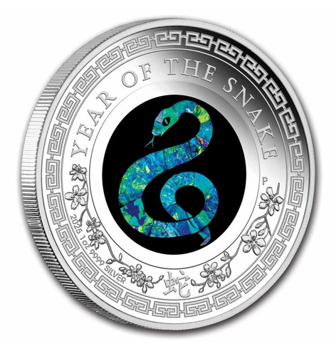 2025 Australia Opal Series Lunar Year of the SNAKE 1 oz Silver Proof $1 Coin NEW - Picture 1 of 7