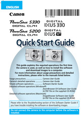 Canon POWERSHOT S330 S200 IXUS DIGITAL Camera User Owner Instruction Manual