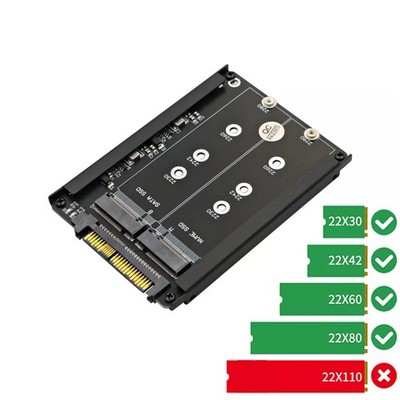 2 in 1Adapter Converter For M.2 NVME SATA SSD B Key/B&M Key SSD to SFF-8639 U.2