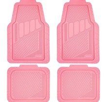 Car Pass Heavy Duty Rubber Floor Mats 4-piece Set Universal Trim To Fit Pink Nib Car Pass Heavy Duty Rubber Floor Mats 4-piece Set Universal Trim To Fit Pink Nib