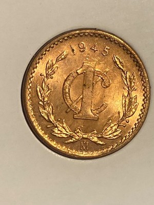 Uncirculated Red 1945 Mexico 1 Centavo Foreign Coin