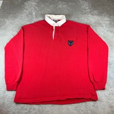 Vintage Rugged Wear Ltd Rugby Shirt Mens XL Red Narragansett Rugby Club USA Made