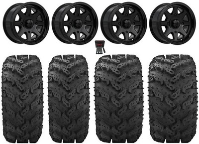 MSA Spark 14'' Wheels Gloss Bk 26'' Reptile Tires Can-Am Renegade Outlander