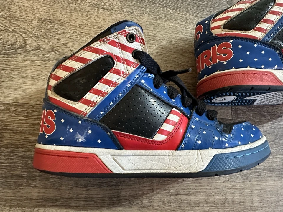 Osiris Tenis Zapatos de Skate Niños Talla 4.5 Bandera Americana Mandíbula Medio Tobillo De Colección Y2K Foto 2 de 4