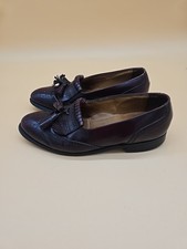 VTG BOSTONIAN USA MADE WINGTIP OXFORD TASSLE LOAFERS BURGANDY MENS SZ 8 1/2 D