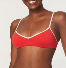 Andie Swim the Bells Bikini Top NWT size XL Poppy Red Piped Swimsuit