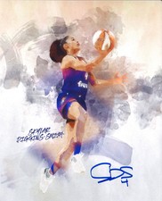 Skylar Diggins-Smith Phoenix Mercury Autographed Watercolor 8x10 Photo
