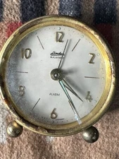 Working Vtg Linden Black Forest Travel Alarm Luminous READ 2.5” Made In Germany