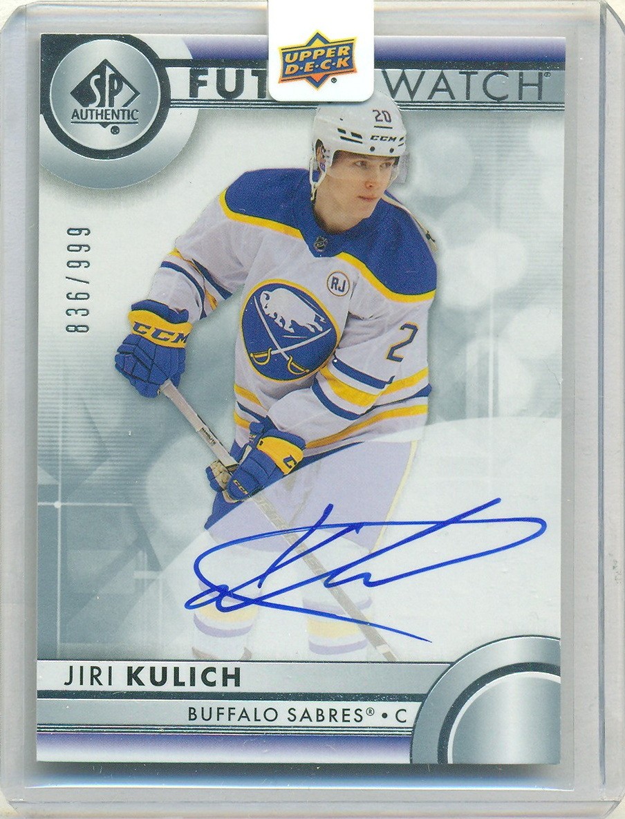 2023-24 SP Authentic Future Watch Auto 197 JIRI KULICH RC 836/999 RC Sabres