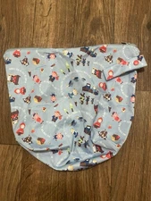 Grovia Zippered Wet Bag Kids Baby Blue Allover Print 12”x10” 12”H X 10”W Diaper