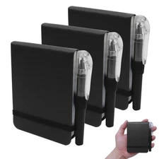 Mini Notebook with Pen  Pocket Size A7 PU Leather Hardcover Small Note pads