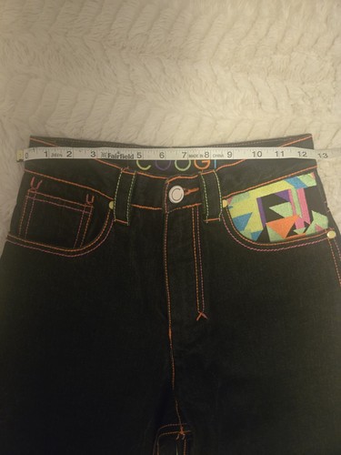 Vintage Coogi Jeans Jugend Jungen Gr. 12 Neon bestickt Y2K Denim Baggy weites Bein - Bild 13 von 13