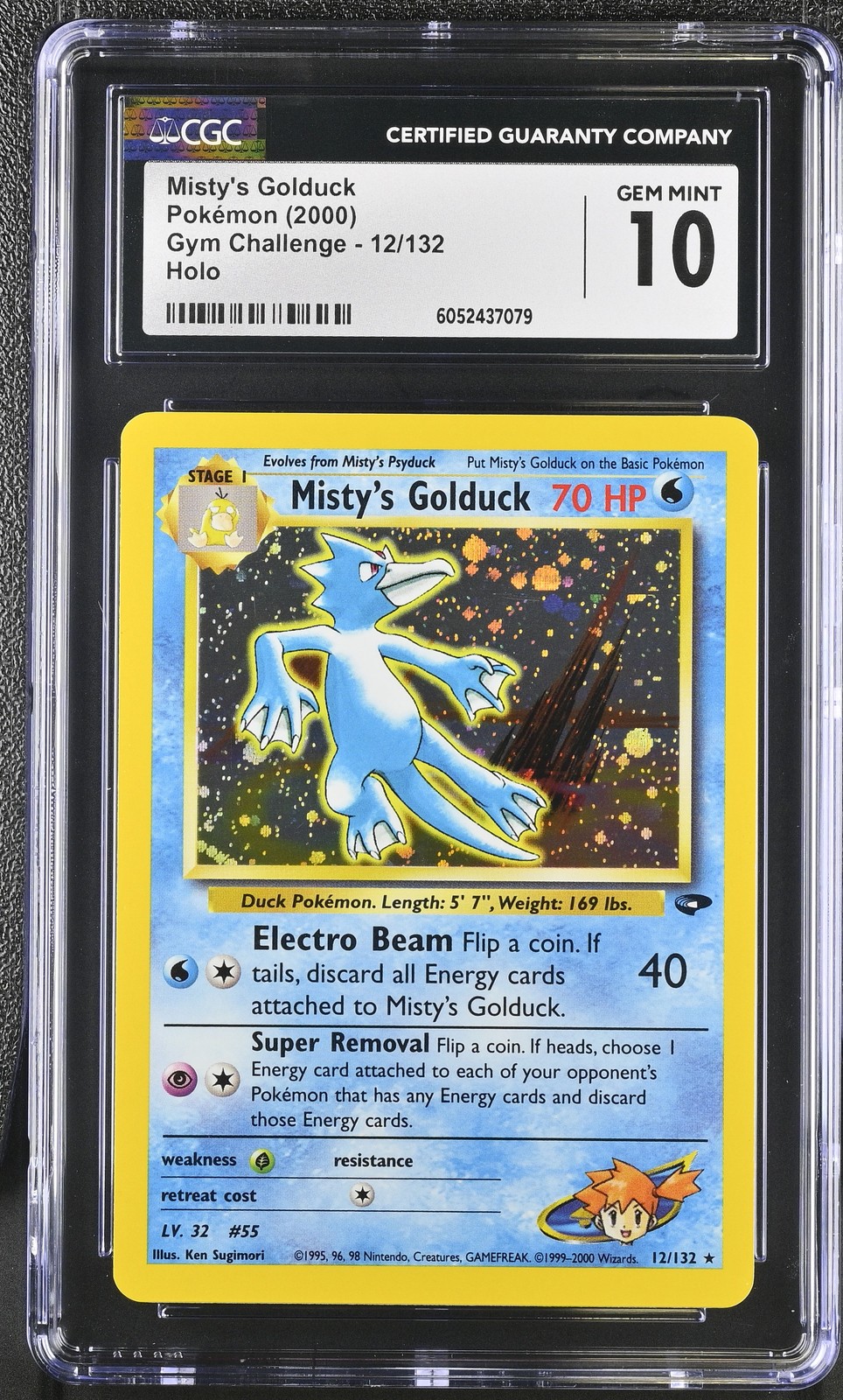 CGC 10 GEM MINT Misty's Golduck 2000 Gym Challenge 12/132 Holo Pokemon Card 