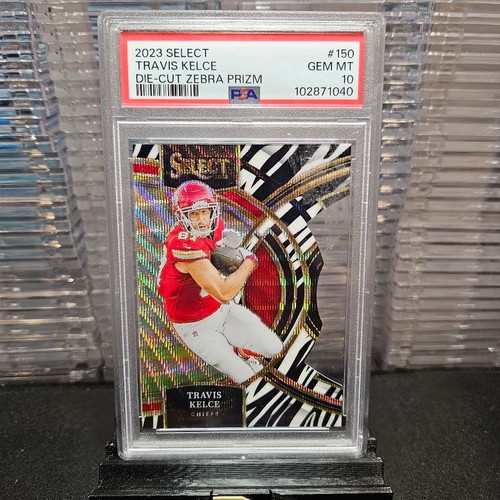 Travis Kelce PSA 10 2023 Select Premier Level #150 Zebra Prizm SSP CASE HIT