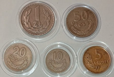 1949 Münzen Set 1 Zl Zloty 50-20-10-5 Groszy Rzeczpospolita Polska Aluminium