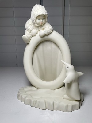 Vtg Department 56 Snowbabies ''Baby's First Smile'' Picture Frame  Penguin /Eskimo