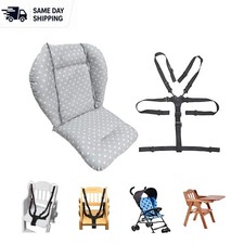 Soft Cotton High Chair Cushion Set with Grey Stars - 2-Pieces for Safety Style