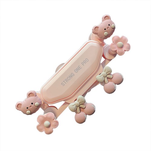 Car Pink Cute Bear Cute Phone Mount Shockproof Low Noise Flexible Comfortable AU - Photo 4 sur 12