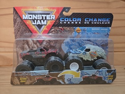 2021 Monster Jam Truck Color Change 2 Pack Northern Nightmare & Yeti 1/64 Scale