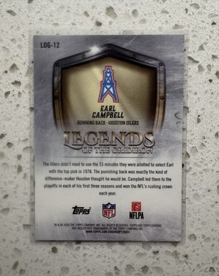 2025 Topps Chrome Earl Campbell Legends Of The Gridiron Yellow