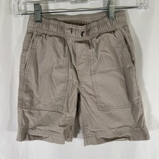 Hanna Andersson Cargo Shorts Boys 110 5 Beige Pull On Drawstrong Pockets