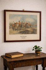 tableau Gravure ancienne Fox-Hunting “The Meet” 1846 J.E. Herring encadrée