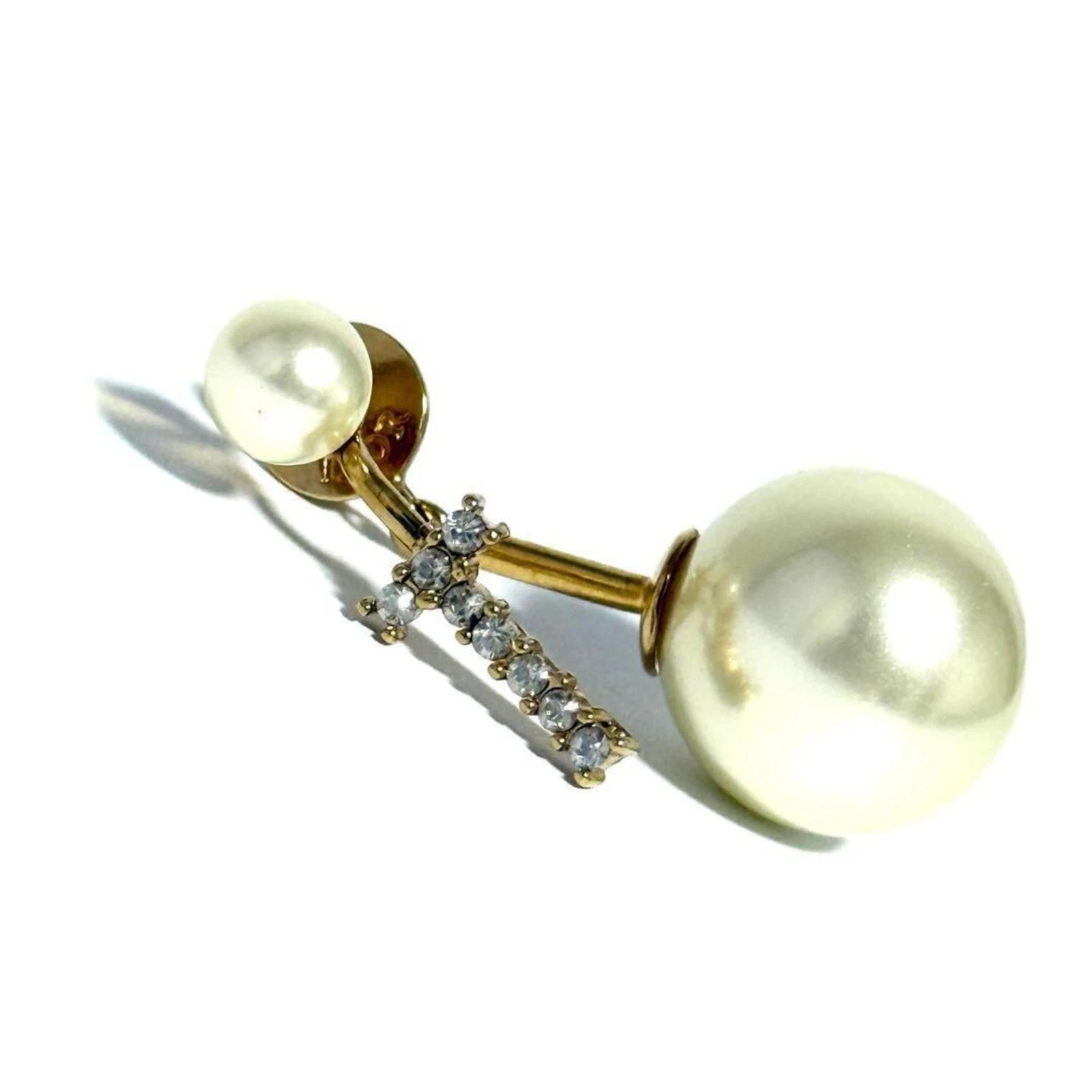 Boucles d'oreilles Dior My Abc Dior perles dorées bijou authentique