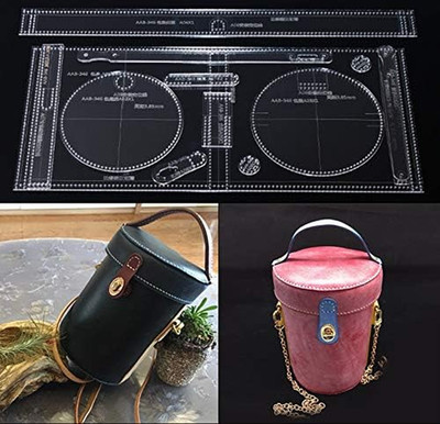 Cylinder Bucket Bag Clutch Acrylic Template Leather Pattern 4.91X7.07Inch