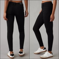 American Eagle Jeggings Black Skinny Jeans 14L NWT Y2K 90s Minimalist Mid Rise