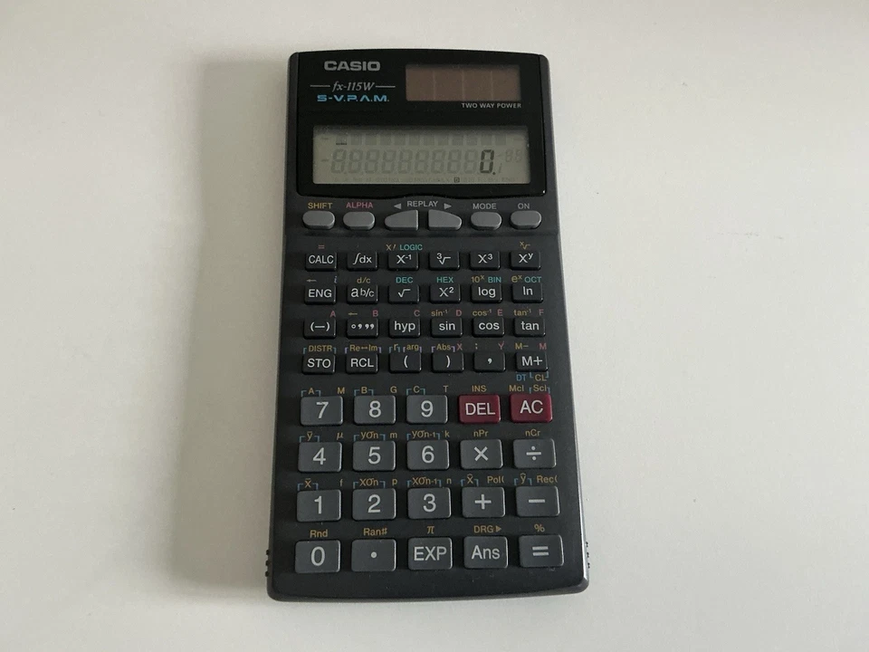 Casio Vintage FX-115W Scientific Calculator with Slip Case Solar Powered - Image 3 of 3