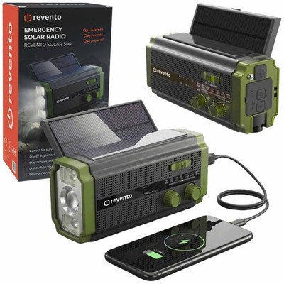 Radio Solar Kurbelradio mit LED-Taschenlampe, Notfallradio AM/FM Wetter 5000mAh