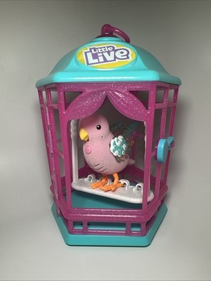 Little Live Pets Light Up Songbird Lil Bird Cage Rainbow Glow Pink Purple Polly