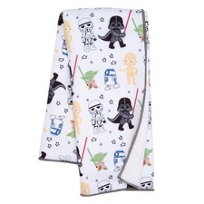 Lambs  Ivy Star Wars Classic Fleece Baby Blanket - Yoda/Darth Vader/R2-D2/C-3PO