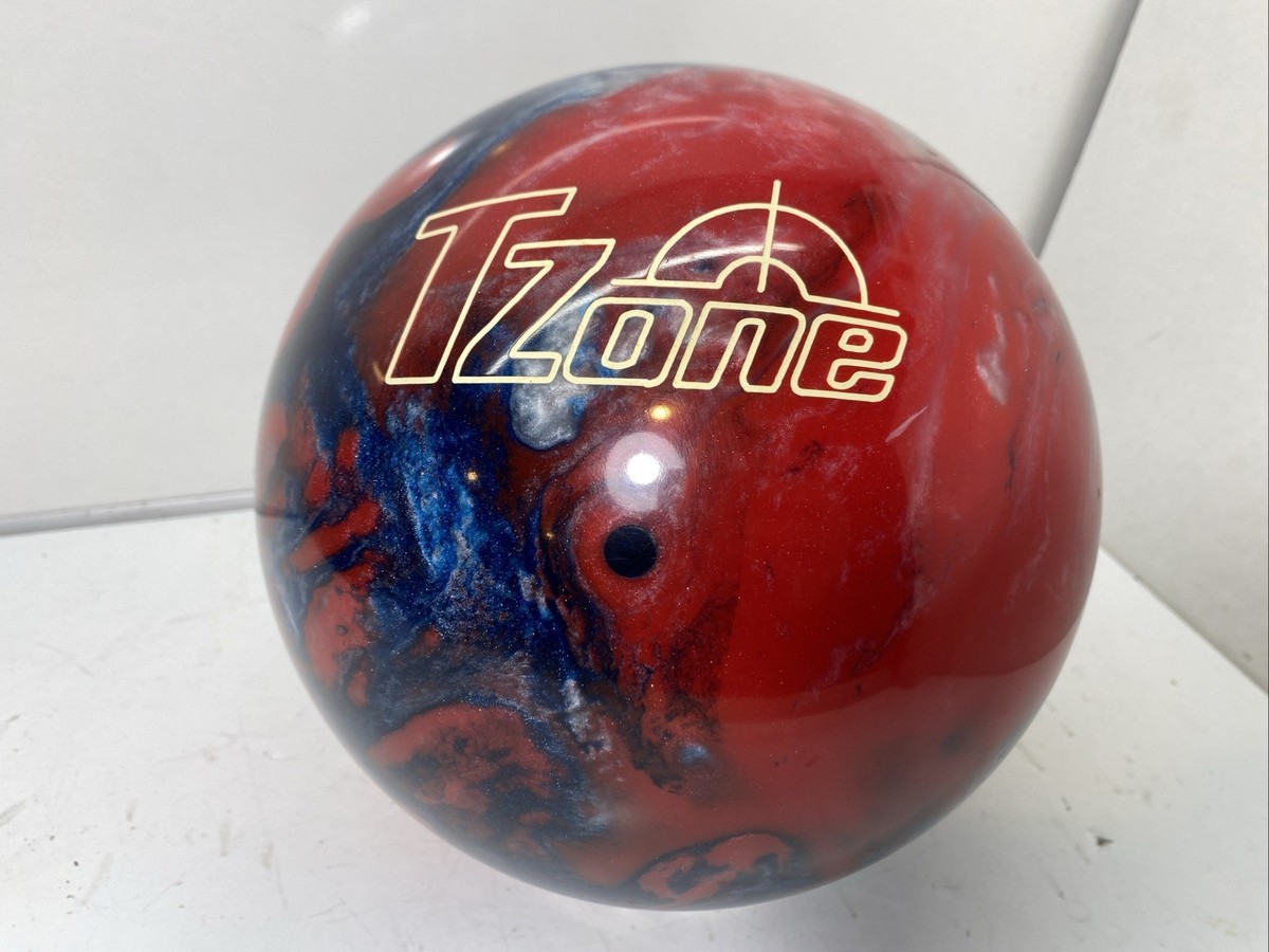 BRUNSWICK T-ZONE RED/WHT/BLUE SMOKE 10 LB. UNDRILLED BOWLING BALL