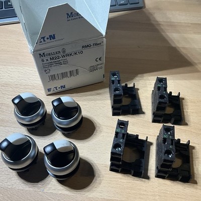 4 Stk Eaton/Moeller RMQ-Titan Wahltaster Komplettgerät M22-WRK/K10 Neu OVP