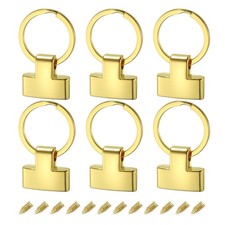 6Pcs 22mm Key Fob with Keychain Ring Purse Bag 25mm Gold Tone