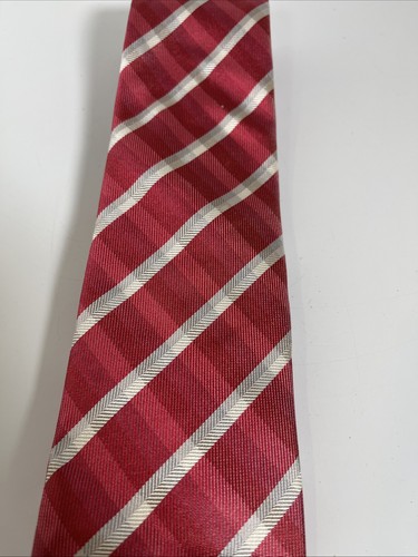 Daniel Dolce Men's 100% Silk Tie Pink Striped Diagonal Hand Made In Italy - Picture 9 of 9
