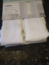 Sonoma Crushed Voile Sheer White Window Curtains 51 x 84 2 Panels
