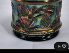 Cambridge Purple Carnival Glass Inverted Strawberry Pattern  No Lid.. Appr 3" W