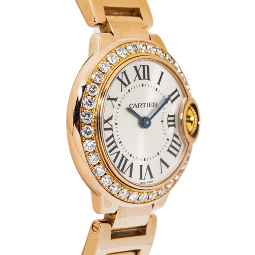 Cartier Ballon Bleu 3007 WJBB0015 Factory Diamond Bezel Quartz Lady Watch 28mm - Picture 4 of 6