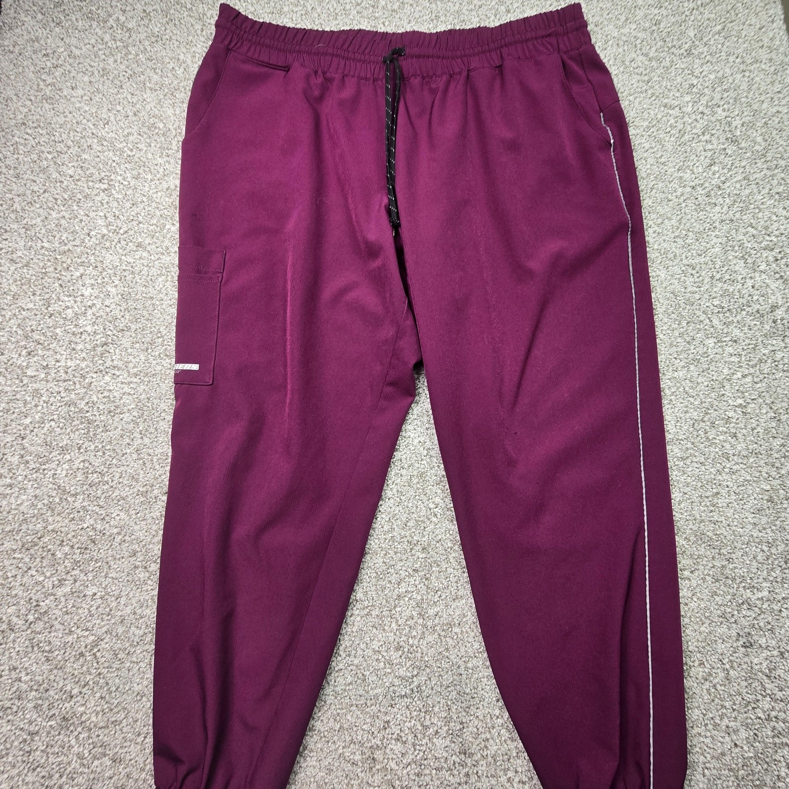Womens Xl Purple Elastic Waist Cargo Pocket Nurse