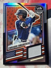 2026 Panini Stars & Stripes Enrique Bradfield Jr. Silver Prizm Game Used Relic