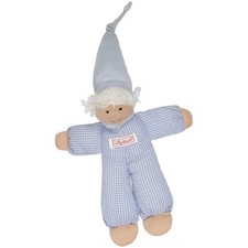 Sigikid Püppchen mit blauer Zipfelmütze, kariert Püppchen 24cm Gebraucht Mensch