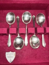 Set Of 5 Mappin & Webb Vintage electroplated nickel silver 1901 Spoons
