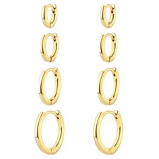 IDJEOABL Small Gold Hoop Earrings Stack Mini Tiny Huggie 8mm,