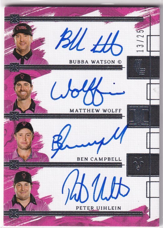 2024 Panini Impeccable LIV Golf Campbell Watson Wolff Uihlein Quad Auto 13/25 SP