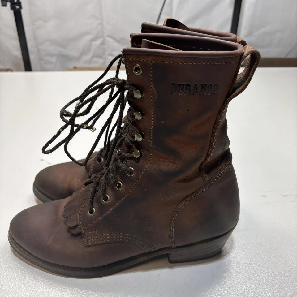 Botas Durango para mujer talla 8 cuero marrón con cordones botas de montar RD5335 Foto 4 de 4