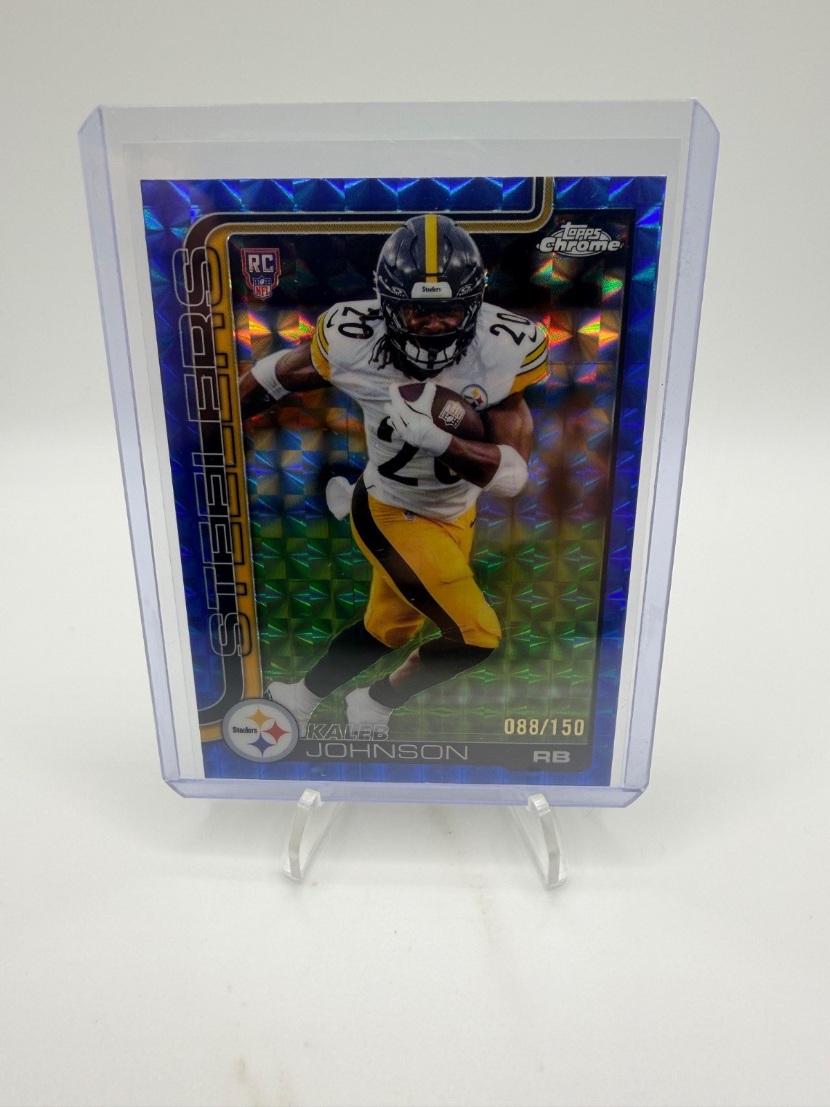 2025 Topps Chrome Kaleb Johnson Blue Geometric /150 RC