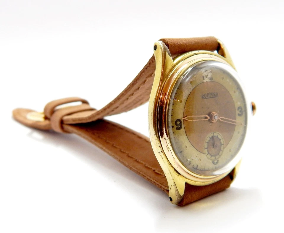 手表 ROAMER 手工上弦 1 珠宝表壳 镀金 31 毫米 大约 1940 年 男式 工作 — 第 2/4 张图片
