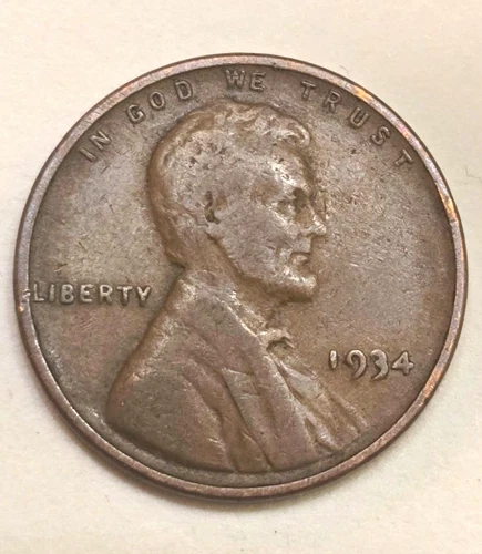 Photo of a 1934-P Lincoln Wheat Cent from an eBay listing that sold on Jul 23, 2026